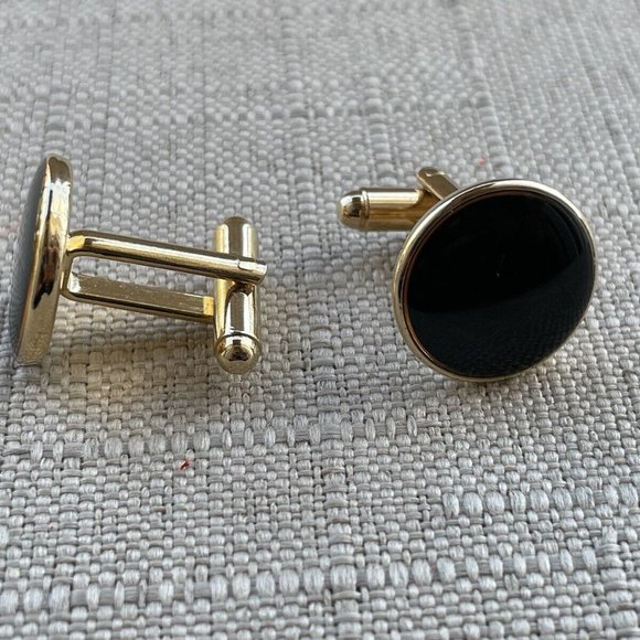 Men Shirt Cufflinks Gold/Black Tone Fashion Men Jewelry Cuff Links - Picture 6 of 10